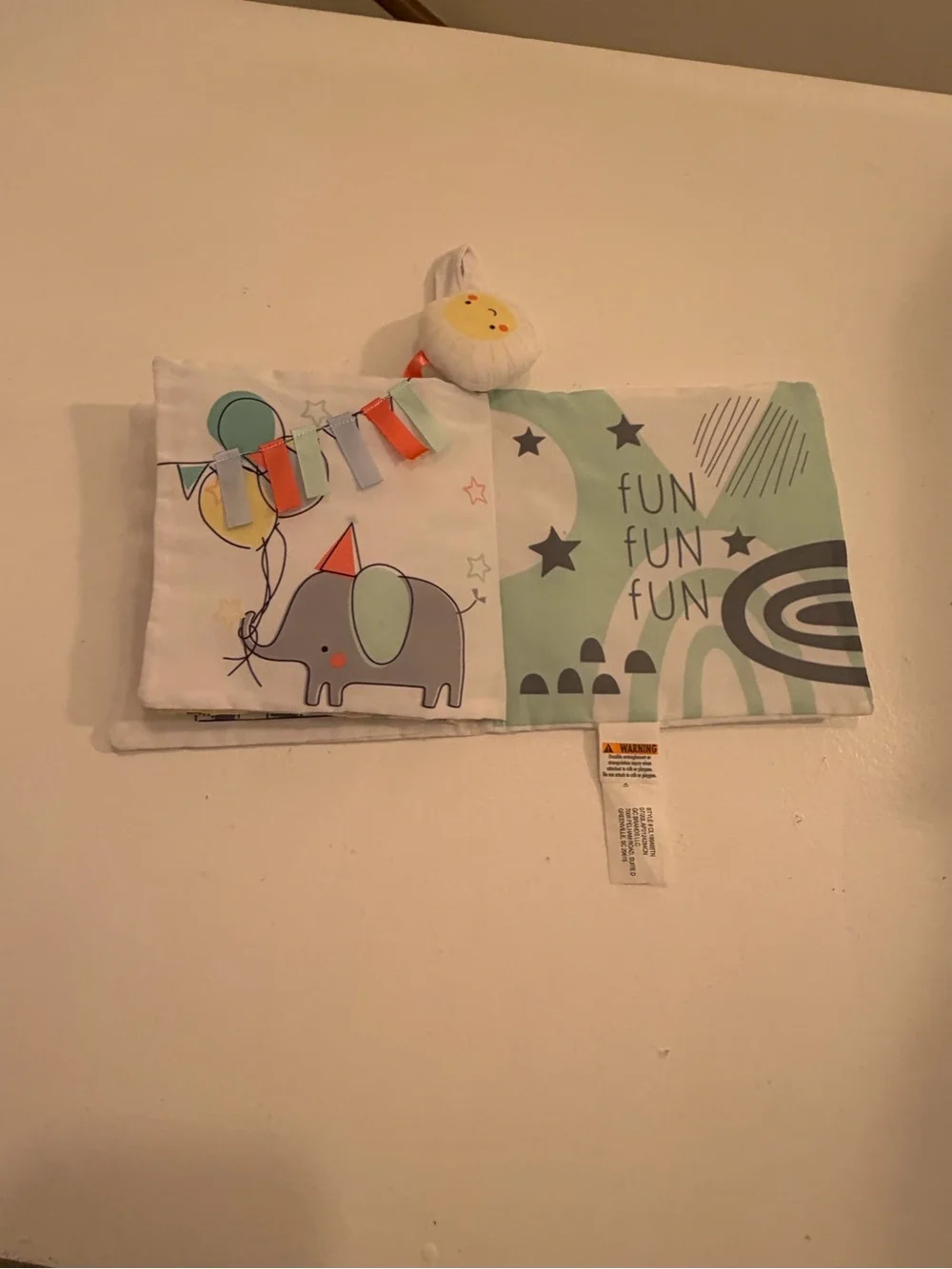 cloud island Triangle & Dot Activity Bib in Orange, Yellow, Mint, Gray, White